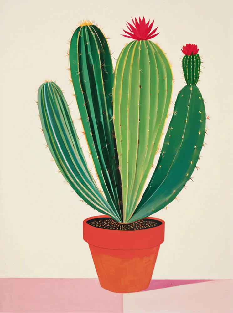 Affiche Le cactus en fête - Alvin & Norman Studio