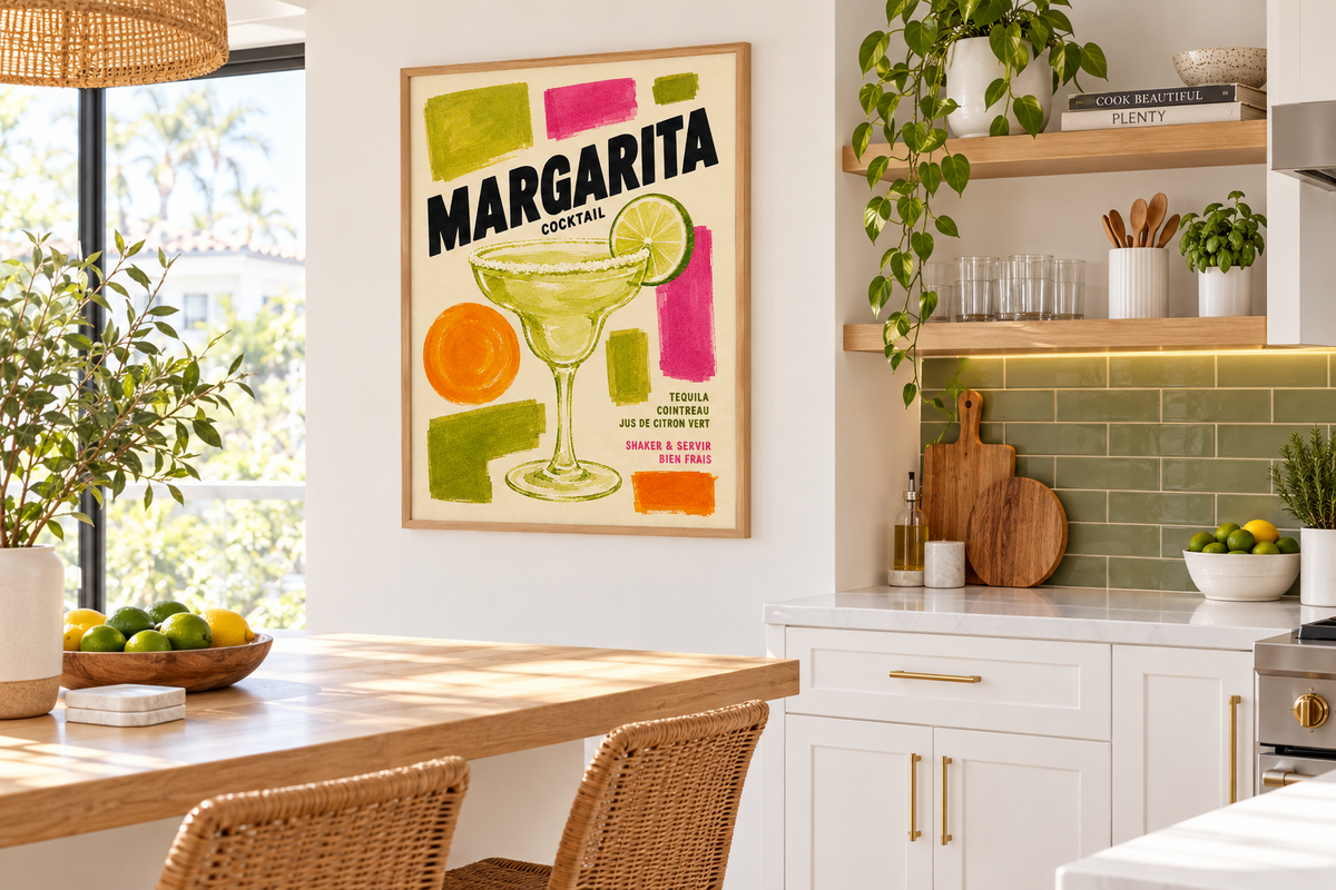 Affiche vintage cocktail "Margarita"
