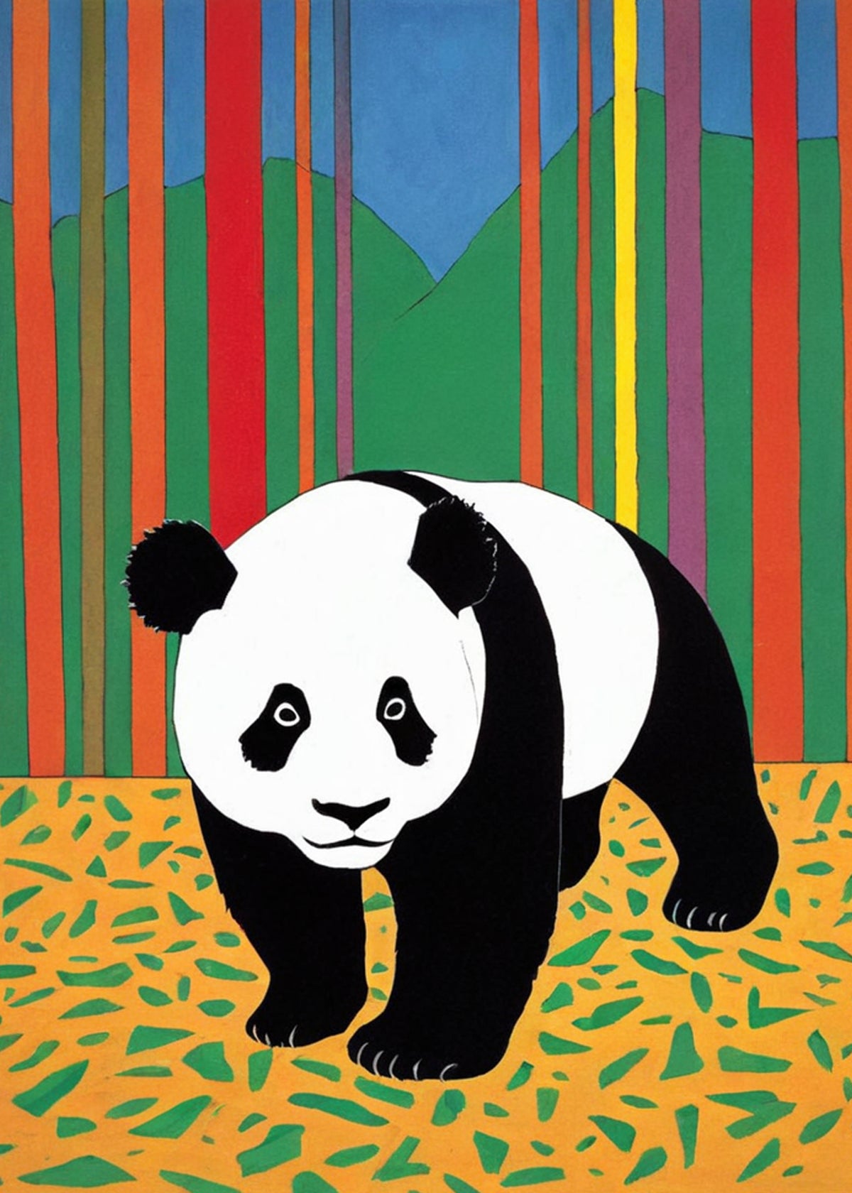 Affiche « Panda pop en forêt » - Alvin & Norman Studio