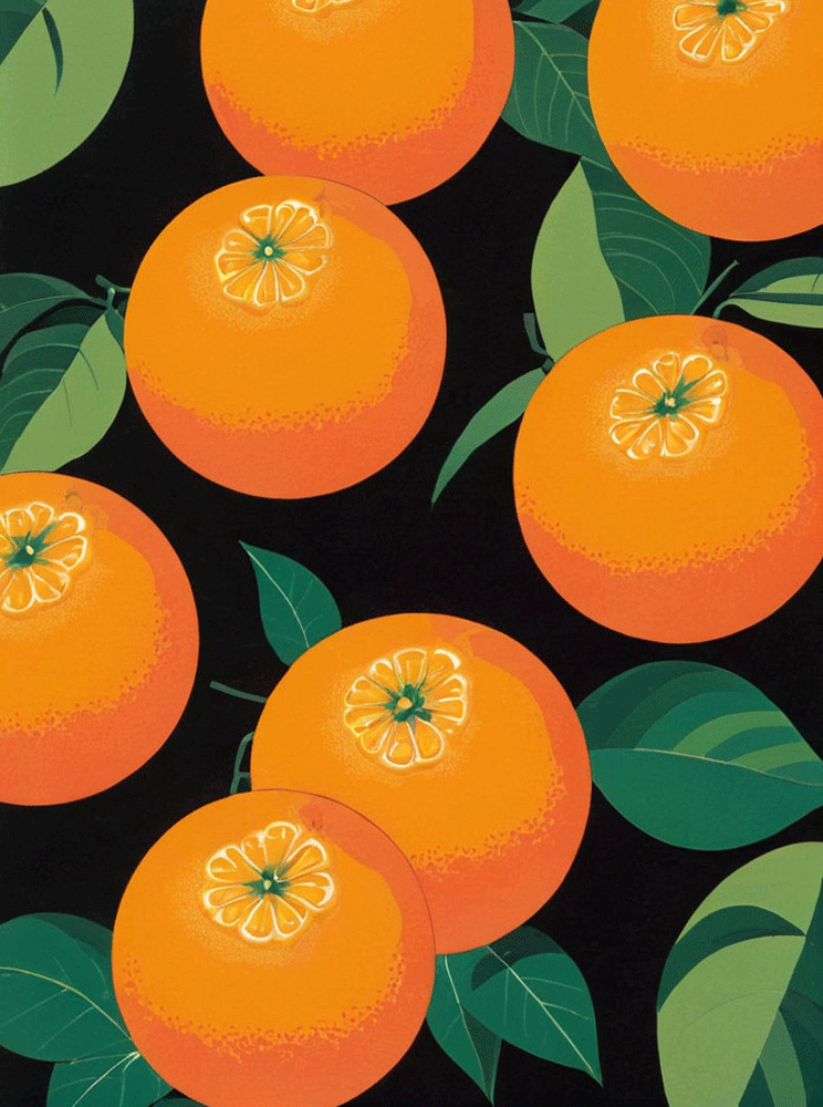 Affiche « Oranges de minuit » - Alvin & Norman Studio