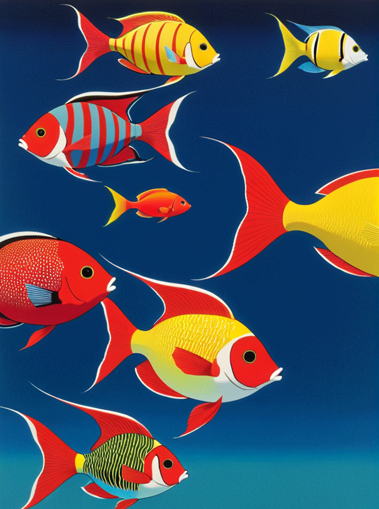 Affiche « Banc de couleurs » - Alvin & Norman Studio