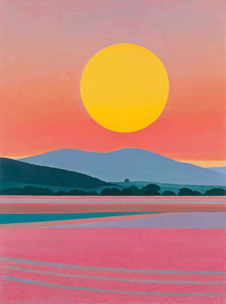 Affiche « Soleil sur les terres roses » - Alvin & Norman Studio