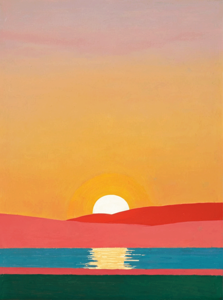Affiche « Le soleil des collines roses » - Alvin & Norman Studio