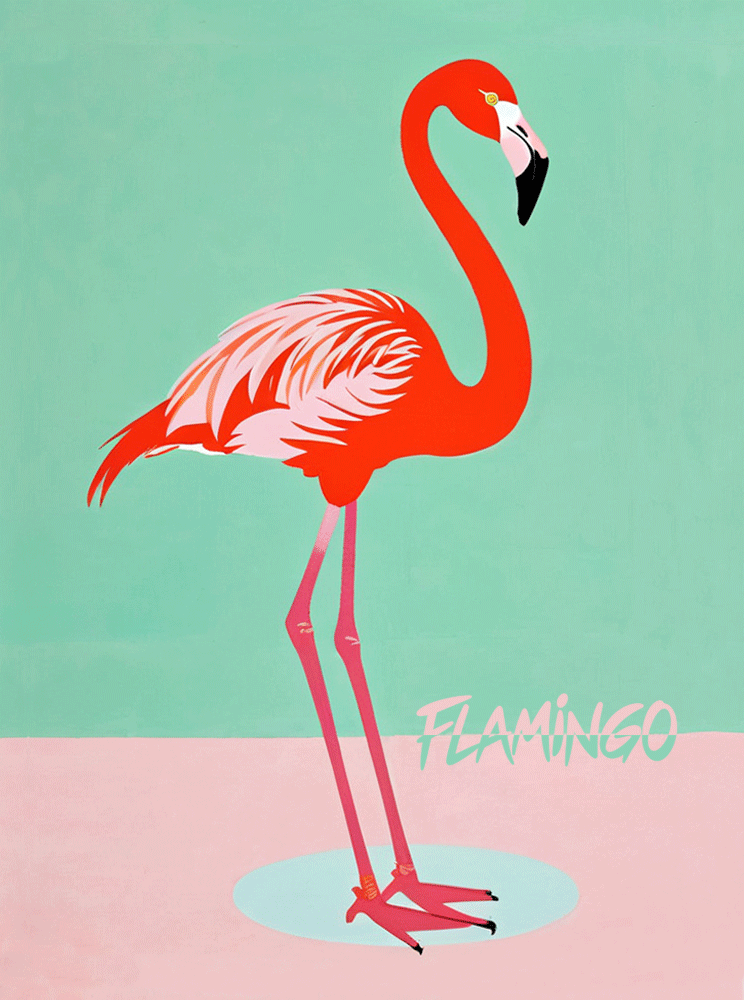 Affiche « Flamingo Pop » - Alvin & Norman Studio