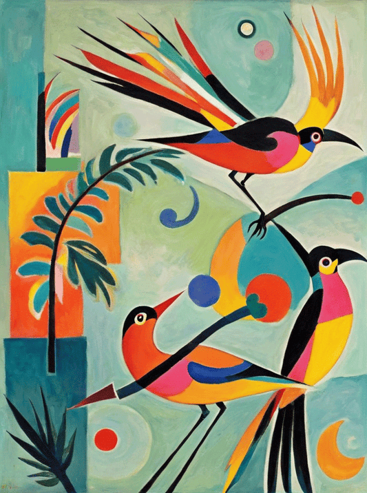 Affiche « Oiseaux électriques » - Alvin & Norman Studio