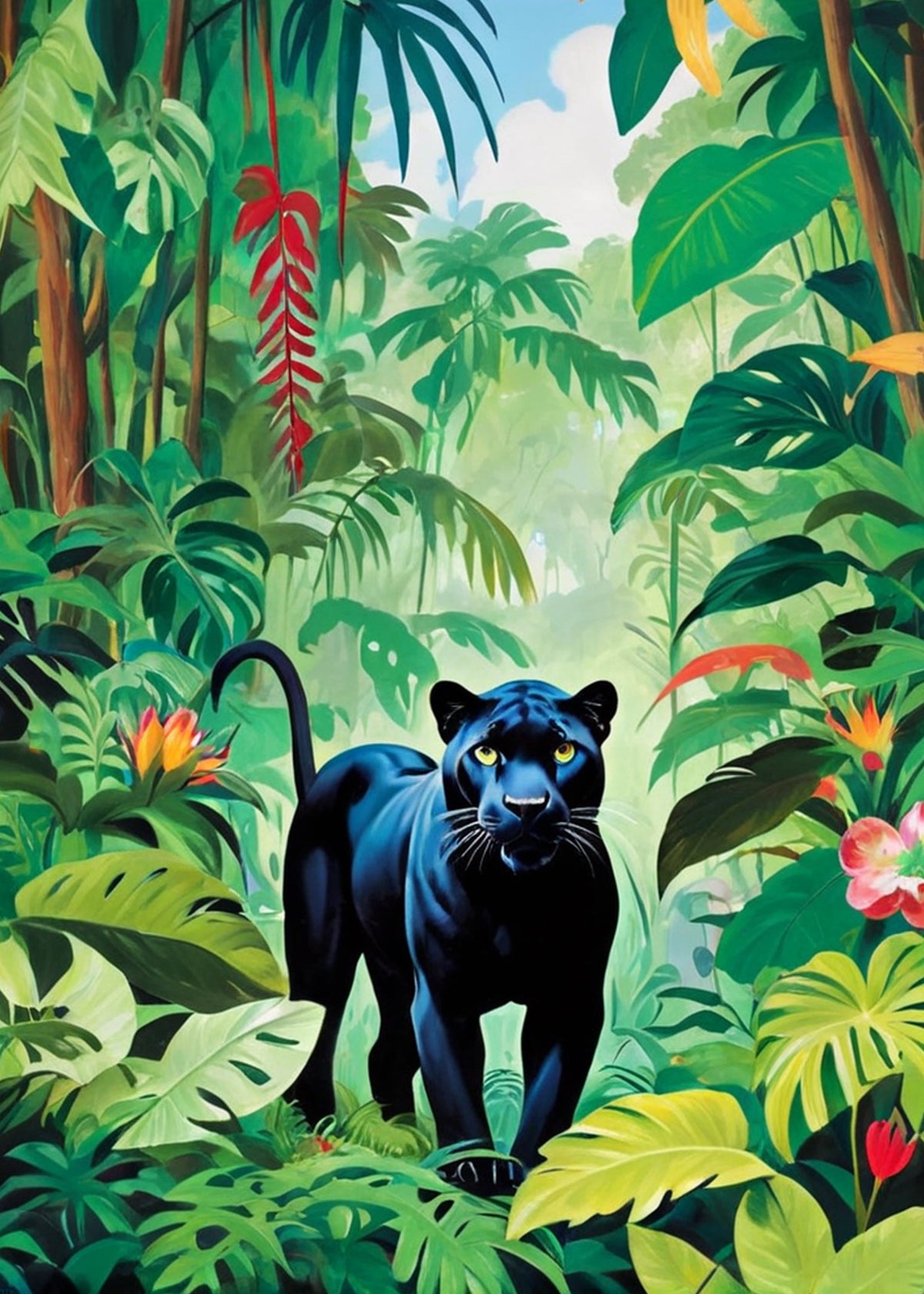 Affiche « Panthère dans la jungle » - Alvin & Norman Studio