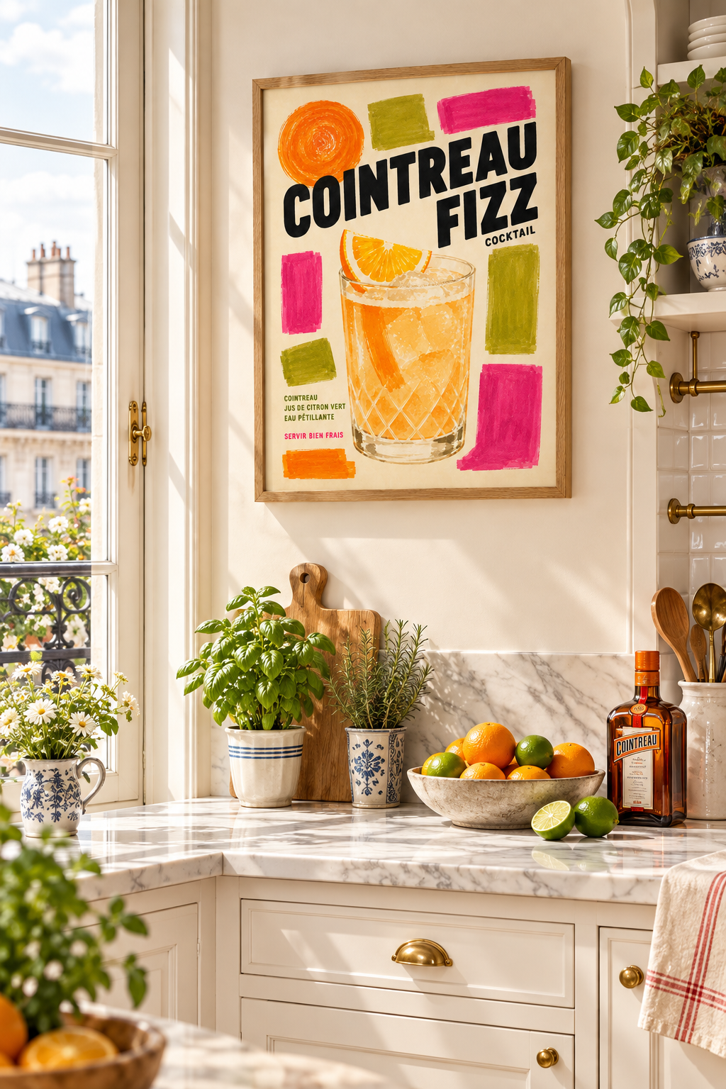 Affiche vintage cocktail "Cointreau Fizz"