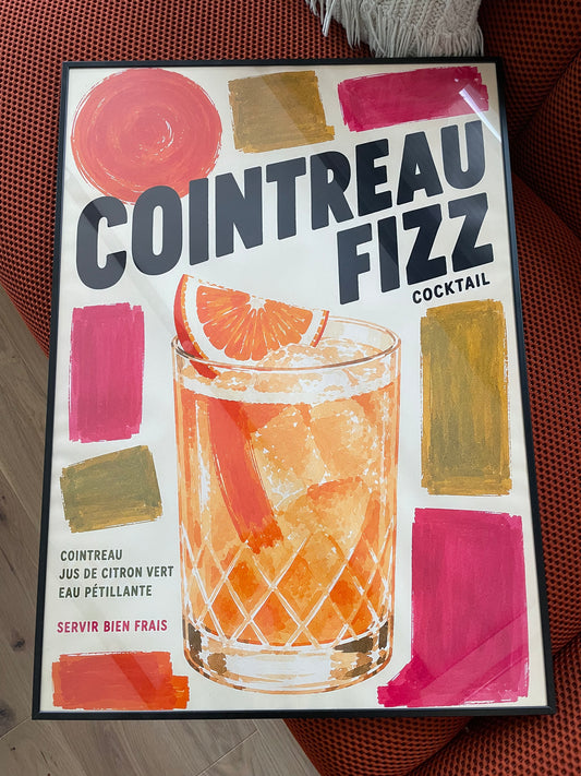 Affiche vintage cocktail Cointreau Fizz