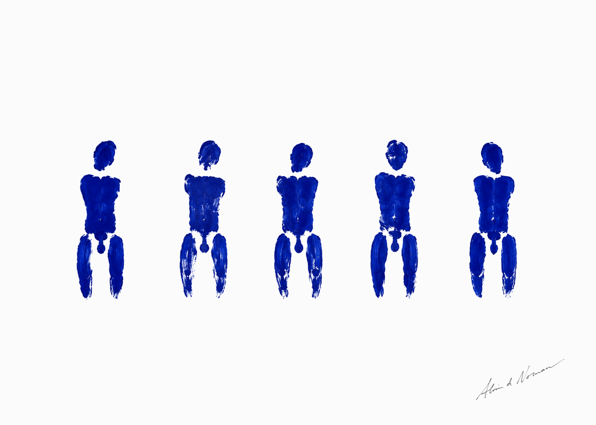 Affiche Cinq en bleu - Alvin & Norman Studio